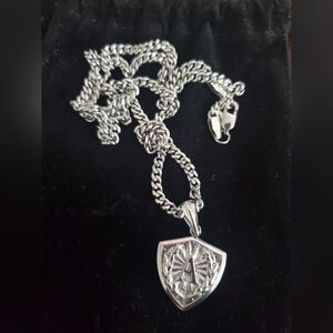 Silver Pendant Necklace with Initial A